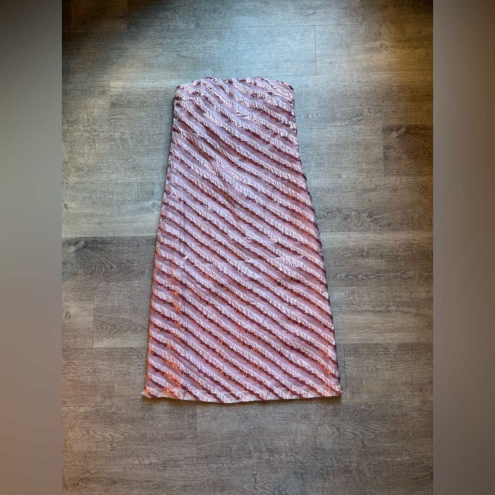 Tuckernuck Pink Strapless Sequin Midi Dress - Picture 2 of 12